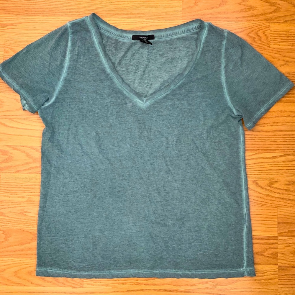 Hunter green V-neck